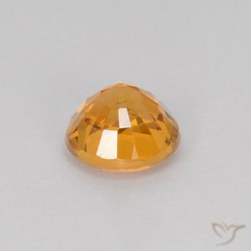0.71ct Natural Orange-Gold Sapphire, Round Cut, 5.02 mm