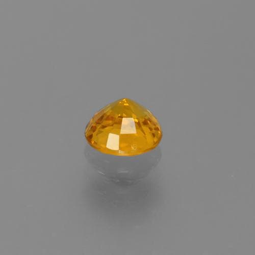0.68ct Natural Medium Orange Sapphire, Round Cut, 4.99 mm