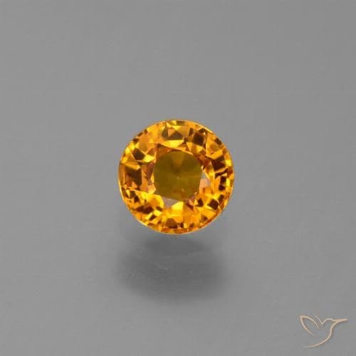 1.00ct Natural Dark Golden Sapphire, Round Cut, 5.34 mm