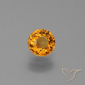 0.67ct Natural Deep Orange-Gold Sapphire, Round Cut, 5.15 mm