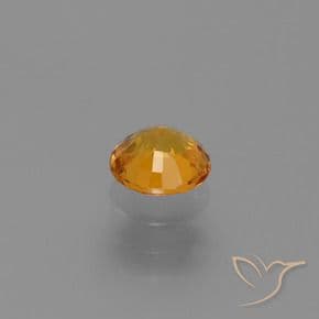 0.67ct Natural Deep Orange-Gold Sapphire, Round Cut, 5.15 mm
