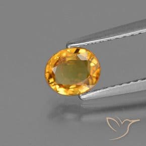 0.73ct Dark Orange-Gold Sapphire, Oval Cut, 6.1x5.2 mm