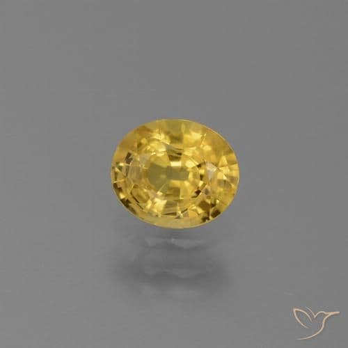 0.75ct Natural Orange-Gold Sapphire, Oval Cut, 6.1x5 mm