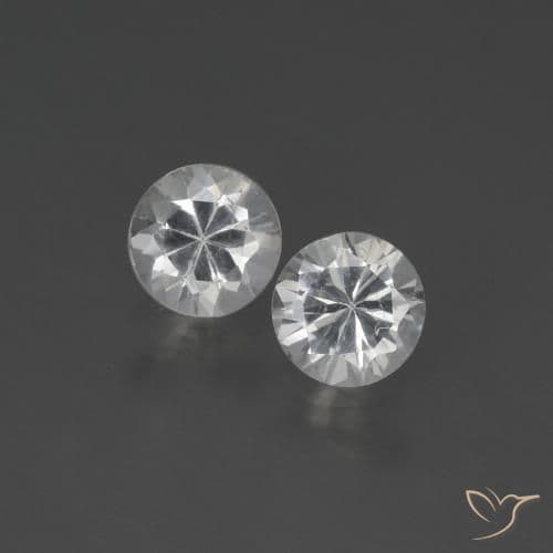 0.81ct Natural White Sapphire, Round Cut, 4.49 mm