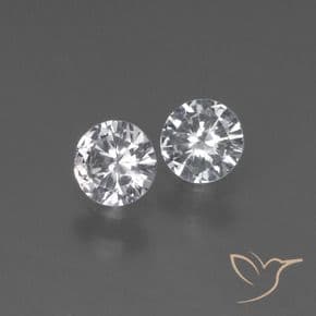 0.63ct Natural Clear White Sapphire, Round Cut, 4.20 mm