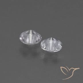 0.63ct Natural Clear White Sapphire, Round Cut, 4.20 mm