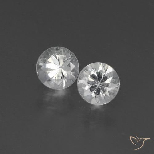 0.81ct Natural White Sapphire, Round Cut, 4.49 mm