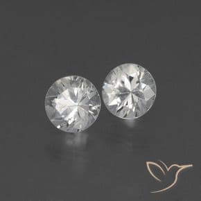 0.77ct Natural Clear White Sapphire, Round Cut, 4.35 mm