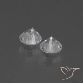 0.77ct Natural Clear White Sapphire, Round Cut, 4.35 mm