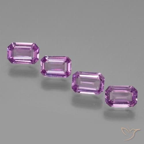 2.41ct Natural Medium Purple Sapphire, Emerald Cut, 6x4 mm