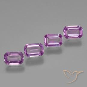 2.41ct Natural Medium Purple Sapphire, Emerald Cut, 6x4 mm