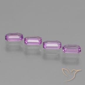2.41ct Natural Medium Purple Sapphire, Emerald Cut, 6x4 mm