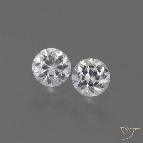 2.36ct Natural White Sapphire, Round Cut, 4.48 mm