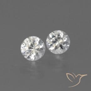 0.83ct Natural White Sapphire, Round Cut, 4.29 mm