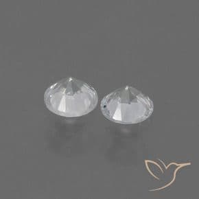 0.83ct Natural White Sapphire, Round Cut, 4.29 mm