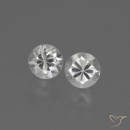 2.36ct Natural White Sapphire, Round Cut, 4.48 mm