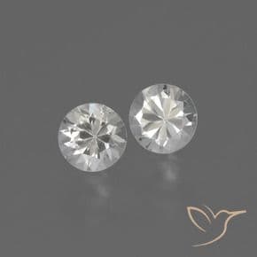 0.77ct Natural White Sapphire, Round Cut, 4.31 mm