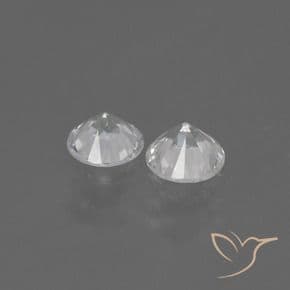 0.77ct Natural White Sapphire, Round Cut, 4.31 mm