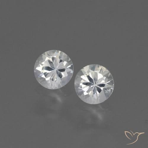 2.36ct Natural White Sapphire, Round Cut, 4.48 mm