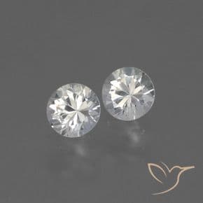 0.77ct Natural White Sapphire, Round Cut, 4.32 mm