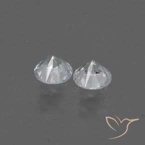 0.77ct Natural White Sapphire, Round Cut, 4.32 mm