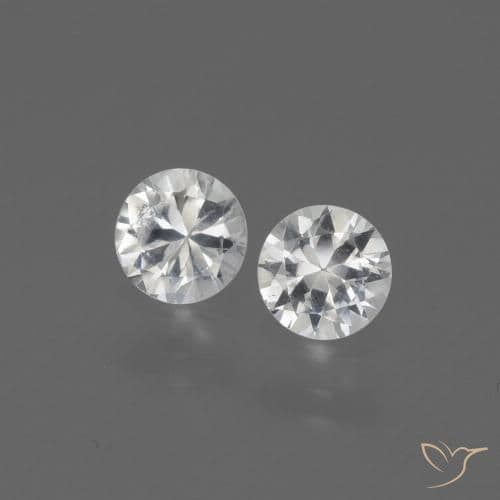 2.36ct Natural White Sapphire, Round Cut, 4.48 mm