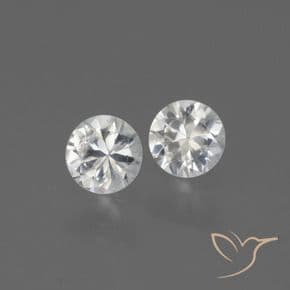 0.65ct Natural White Sapphire, Round Cut, 4.31 mm