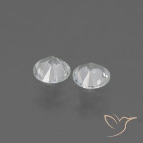 0.65ct Natural White Sapphire, Round Cut, 4.31 mm