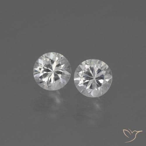 2.36ct Natural White Sapphire, Round Cut, 4.48 mm