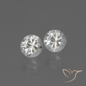 0.77ct Natural White Sapphire, Round Cut, 4.30 mm