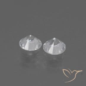 0.77ct Natural White Sapphire, Round Cut, 4.30 mm