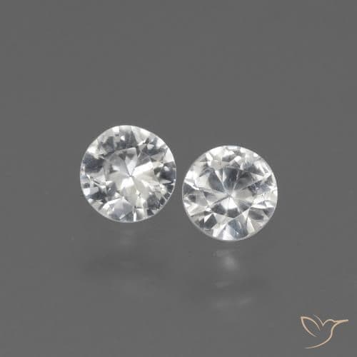 2.36ct Natural White Sapphire, Round Cut, 4.48 mm