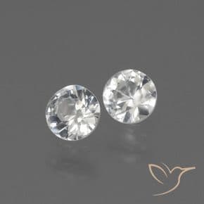 0.79ct Natural White Sapphire, Round Cut, 4.32 mm