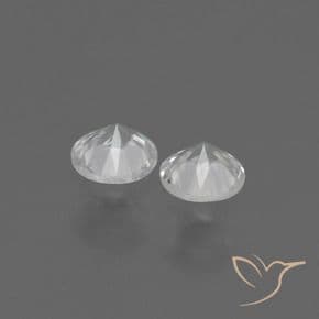 0.79ct Natural White Sapphire, Round Cut, 4.32 mm