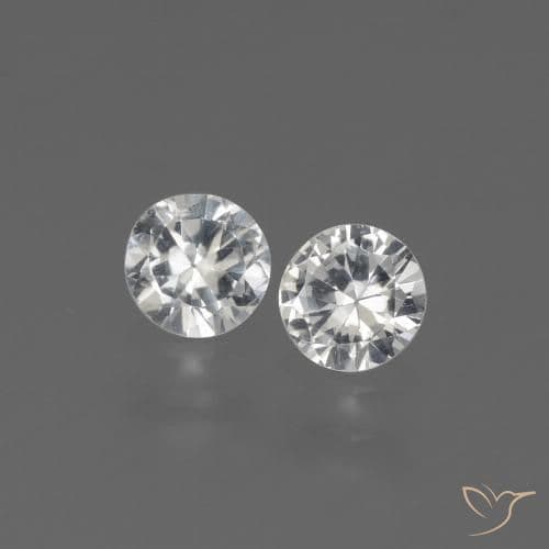 2.36ct Natural White Sapphire, Round Cut, 4.48 mm