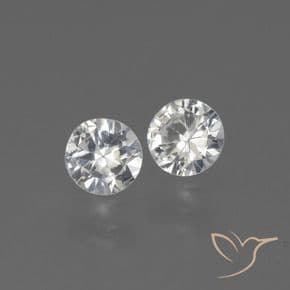0.74ct Natural White Sapphire, Round Cut, 4.39 mm