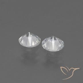 0.74ct Natural White Sapphire, Round Cut, 4.39 mm