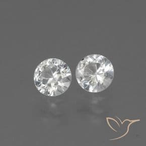 0.73ct Natural White Sapphire, Round Cut, 4.31 mm