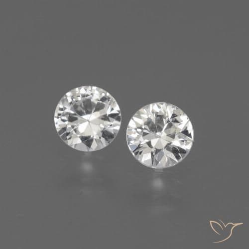 2.36ct Natural White Sapphire, Round Cut, 4.48 mm