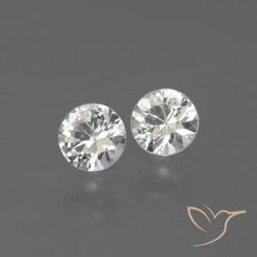 0.70ct Natural White Sapphire, Round Cut, 4.36 mm