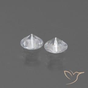 0.70ct Natural White Sapphire, Round Cut, 4.36 mm