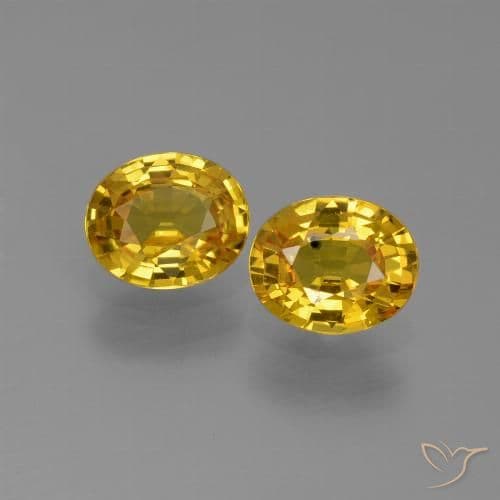 1.52ct Natural Deep Yellow Sapphire, Oval Cut, 6x5 mm