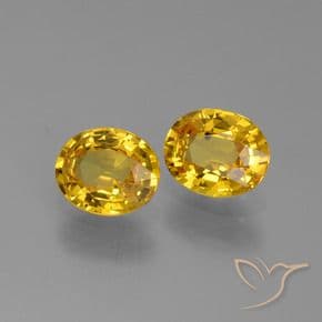 1.52ct Natural Deep Yellow Sapphire, Oval Cut, 6x5 mm
