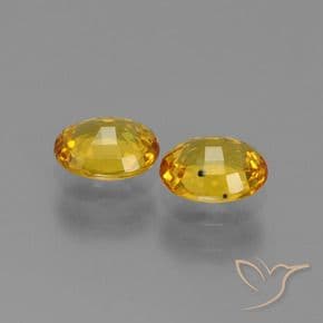 1.52ct Natural Deep Yellow Sapphire, Oval Cut, 6x5 mm