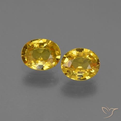 1.30ct Natural Deep Yellow Sapphire, Oval Cut, 5.9x4.9 mm