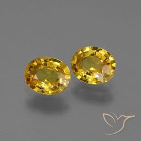 1.30ct Natural Deep Yellow Sapphire, Oval Cut, 5.9x4.9 mm