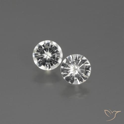 0.76ct Natural Clear White Sapphire, Round Cut, 4.51 mm