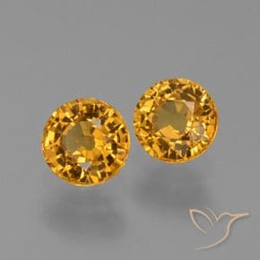1.35ct Deep Golden Orange Sapphire, Round Cut, 4.93 mm