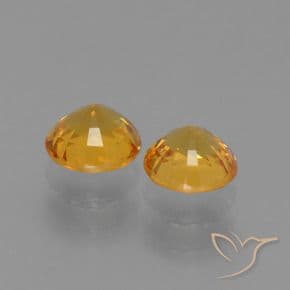 1.35ct Deep Golden Orange Sapphire, Round Cut, 4.93 mm