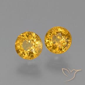 1.36ct Deep Golden Orange Sapphire, Round Cut, 4.90 mm